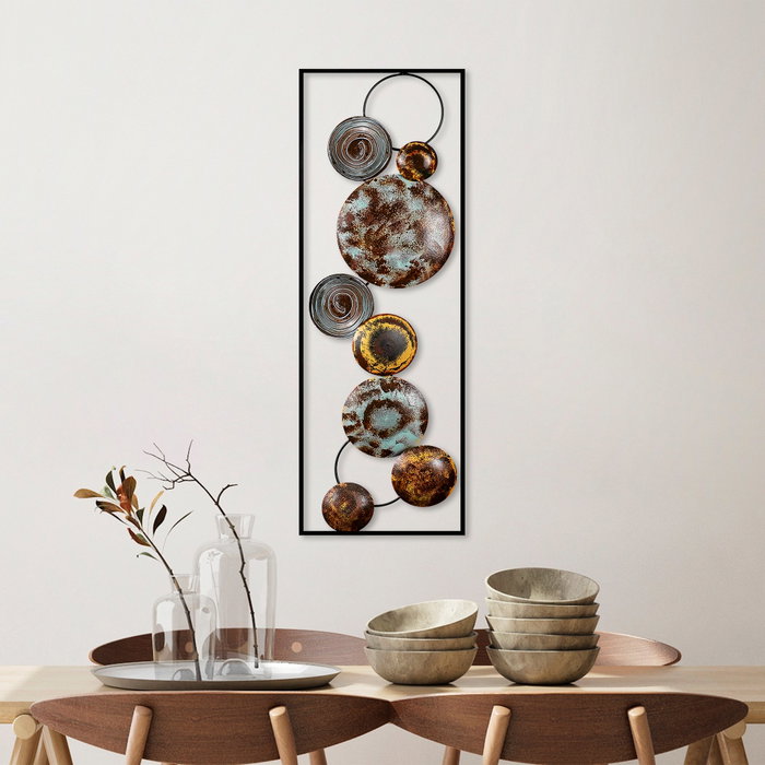 Wallity Textured - 4 Accesorio decorativo de pared de metal Multicolor